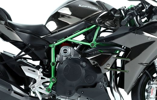 Maquette moto : Kawasaki Ninja H2 (Pre-colored Edition) - 1:9 - Meng MT002s MT-002s