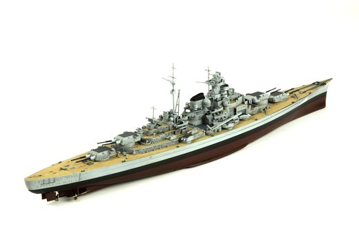 Maquette de bateau : Cuirassé Kriegsmarine KM Bismarck 1/700 - Meng PS-003