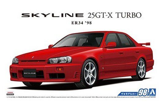 Maquette voiture : Nissan ER34 Skyline 25 GT-X 1/24 - Aoshima 05750