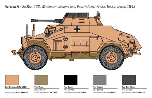 Maquette militaire : Sd.Kfz.222‐223 1/56 - Italeri 15769