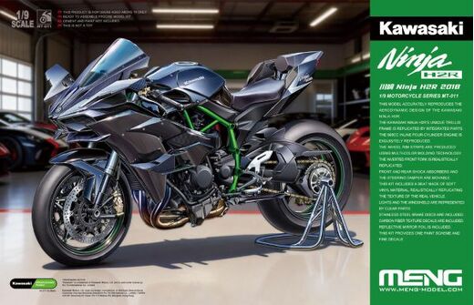 Maquette moto : Kawasaki Ninja H2R 2018 au 1/9 non peinte - Meng MT-011