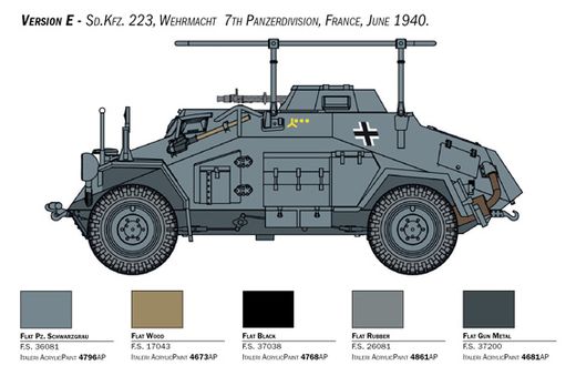 Maquette militaire : Sd.Kfz.222‐223 1/56 - Italeri 15769