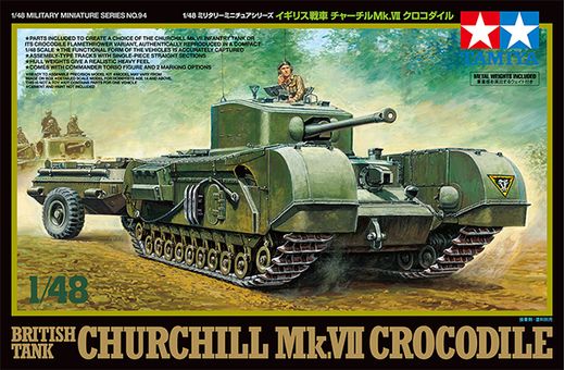 Maquette char d'assaut : British Tank Churchill Mk.VII - Crocodile - 1/48 - Tamiya 32594