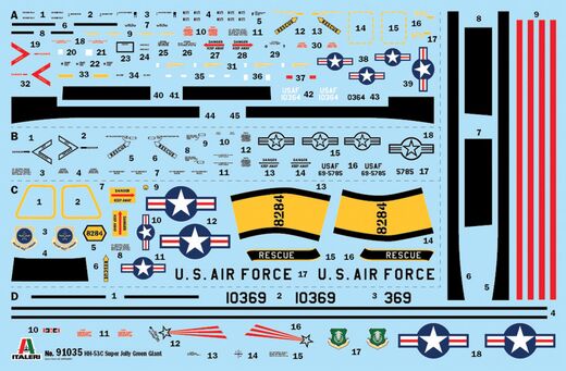 Maquette d'un chasseur militaire : HH-53C Super Jolly Green Giant 1/72 - Italeri 91035