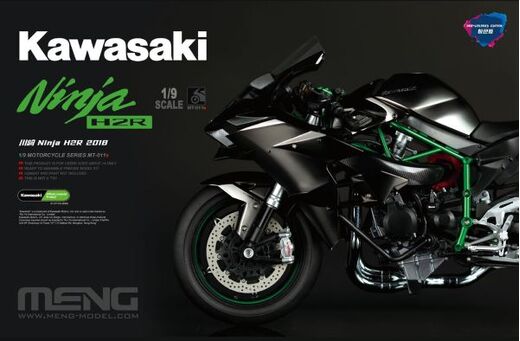 Maquette moto :  Kawasaki Ninja H2R 2018 Pré peinte au 1/9 - Meng MT-011S