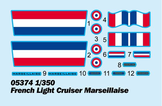 Maquette navire militaire : Croiseur léger français Marseillaise 1/350 - Trumpeter 05374
