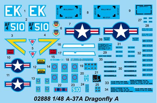 Maquette avion militaire : US A-37A "DRAGONFLY" - Vietnam 1967 - 1:48 - Trumpeter 02888