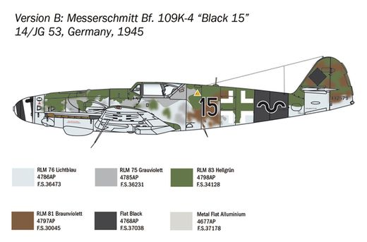 Maquette avion militaire : Bf 109 K-4 - 1/48 - Italeri 02805 2805