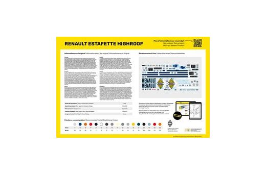 Maquette camionette : Starter Kit Renault Estafette toit surélevé 1/24 - Heller 56740