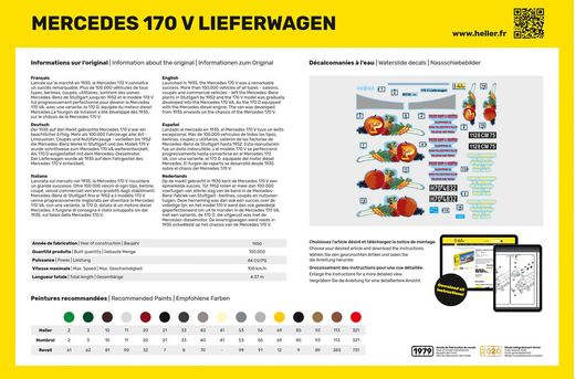 Maquette voiture : MB 170 Lieferwagen 1/24 - Heller 80736