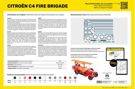 Maquette voiture : Citroën C4 Fire Brigade 1/24 - Heller 80733
