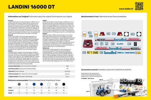 Maquette véhicule : Starter Kit LANDINI 16000 DT - 1:24 - Heller 57403