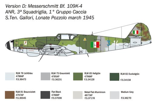 Maquette avion militaire : Bf 109 K-4 - 1/48 - Italeri 02805 2805