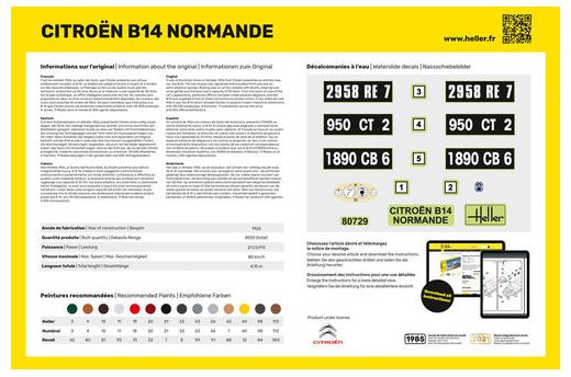 Maquette voiture de collection : Starter kit Citroën B14 Normande - 1:24 - Heller 56729