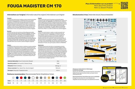 Maquette avion militaire : Fouga Magister CM 170 1/48 - Heller 30510