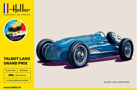 Maquette voiture de collection : Starter Kit Talbot Lagot GP 1/24 - Heller 56721