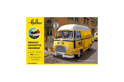 Maquette camionette : Starter Kit Renault Estafette toit surélevé 1/24 - Heller 56740