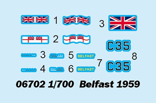 Maquette bateau : Belfast 1959 1/700 - Trumpeter 6702