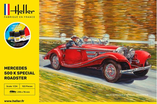 Maquette voiture : Starter Kit 500K Special Roadster 1/24 - Heller 56710