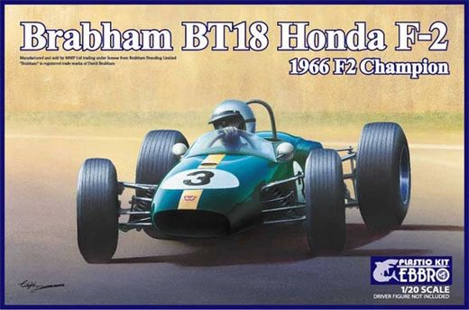Maquette voiture de course : Braham Honda BT18 F2 1966 Champion 1/20 - Ebbro 20022