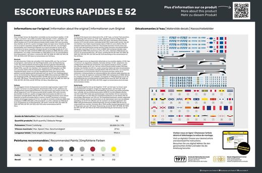 Maquette bateau : Starter Kit Escorteurs Rapides E52 1/400 - Heller 57094