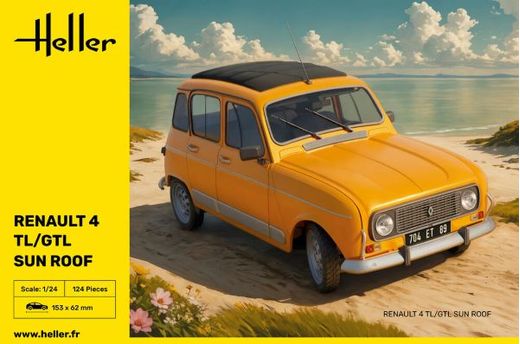 Maquette voiture : Renault 4 TL/GTL Sun Roof au 1/24 - Heller 82704