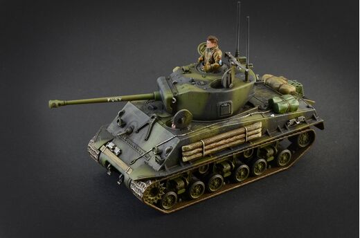 Coffret de modélisme militaire US : Starter set M4A3E8 Sherman Fury 1/56 - Italeri 75001