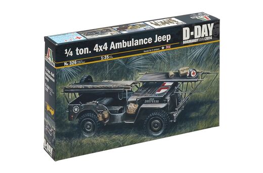 Maquette militaire : Jeep ambulance 1/4 ton. 4x4 au 1/35 - Italeri 326