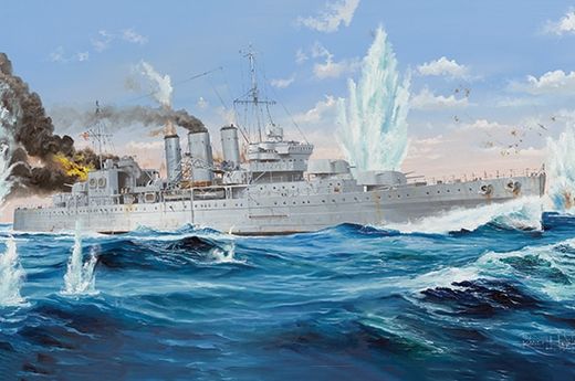 Maquette de navire de guerre : HMS Cornwall - 1:350 - Trumpeter 755353