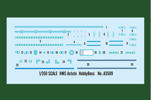 Maquette navire militaire : HMS Astute - Sous-marin Royal Navy 2016 - 1:350 - Hobby Boss 83509