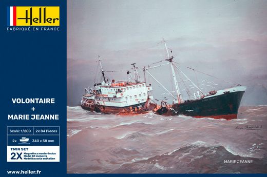 Maquette bateaux : Volontaire Marie + Marie Jeanne Twinset - 1:200 - Heller 85604