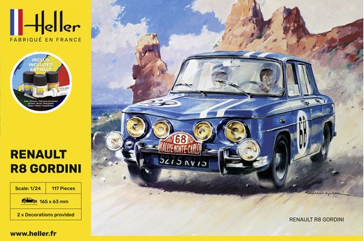 Maquette et peintures de la voiture Renault R8 Gordini - 1/24 - Heller 56700