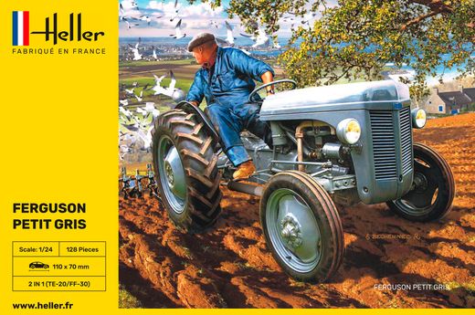 Maquette de tracteur : Coffret Ferguson "Petit gris" - 1/24 - Heller 57401