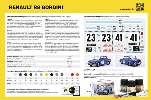 Maquette voiture : Renault R8 Gordini - 1/24 - Heller 80700