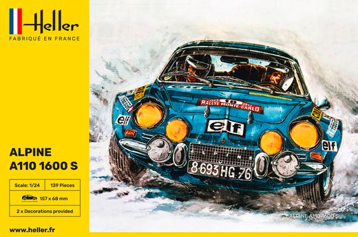 Maquette voiture française Alpine A110 1600 - 1:24 - Heller 80745