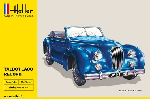 Maquette voiture de collection : Talbot Lagot Record - 1/24 - Heller 80711