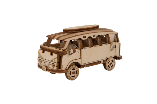 Puzzle 3D / Maquette bois - Bus Retro Superfast - Wooden City MB001