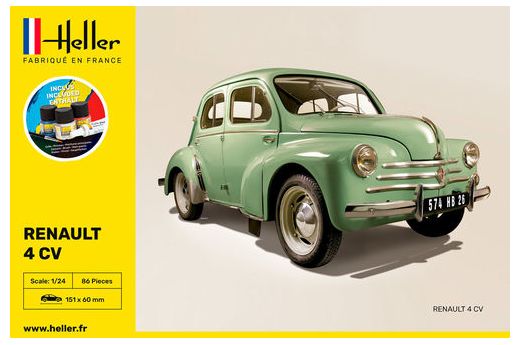 Maquette voiture : Starter Kit Renault 4 CV - 1/24 - Heller 56762