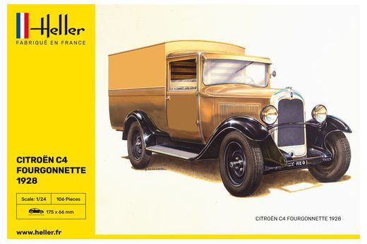 Maquette voiture de collection : Citroën C4 Fourgonnettes 1928 - 1:24 - Heller 80703