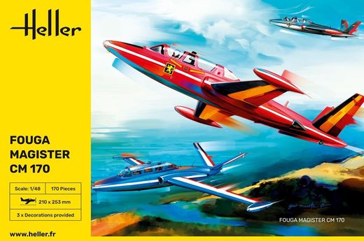 Maquette avion militaire : Fouga Magister CM 170 1/48 - Heller 30510