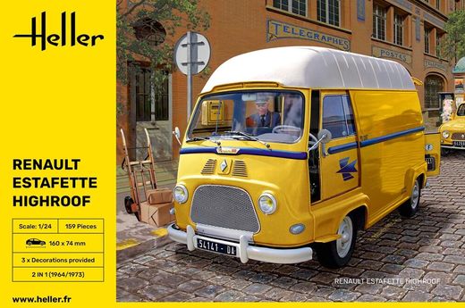 Maquette camionette : Renault Estafette toit surélevé 1/24 - Heller 80740