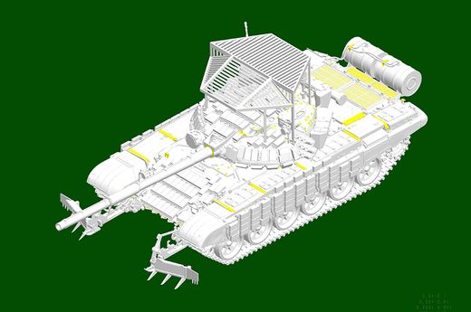 Maquette militaire : T-72B1 russe avec KTM-6 et armure de grille 1/35 - Trumpeter 09609