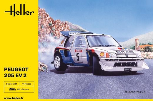 Maquette voiture : Peugeot 205 EV 2 1/24 - Heller 80716