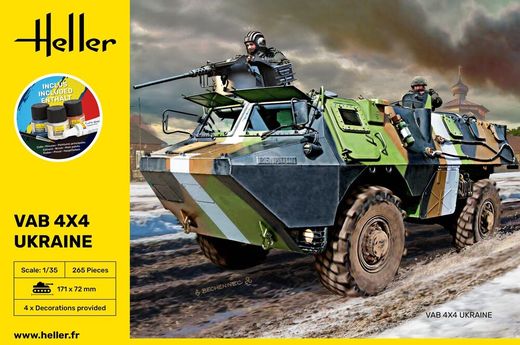 Maquettes militaires : Starter kit VAB 4x4 Ukraine 1/35 - Heller 57130