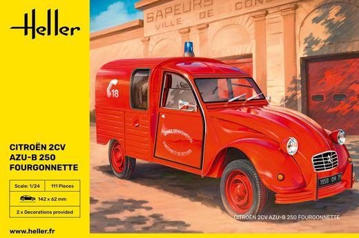 Maquette voiture de collection : Citroen 2CV Fourgonnette AK 250 1/24 - Heller 82701