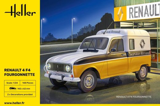 Maquette voiture de collection : Renault 4 Fourgonnette F4 1/24 - Heller 82700