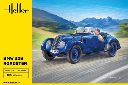 Maquette d'une voiture de collection : BMW 328 Roadster 1/24 - Heller 80701