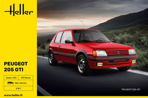 Maquette voiture de collection : Peugeot 205 GTI 1/24 - Heller 82705