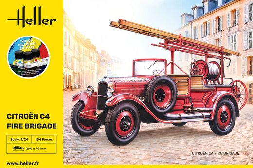 Coffret cadeau maquette voiture : Stater kit Citroën C4 Fire Brigade 1/24 - Heller 56733