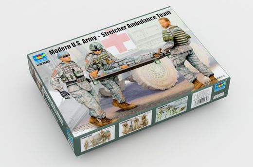 Figurines militaires : Équipe médicale avec civière - Armée US - 1:35 - Trumpeter 00430